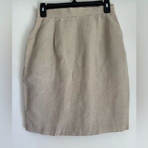 Talbots Irish Linen Tan Skirt